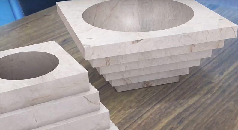 Experience the beauty of million year old stone sculpted products with New Volumes AR