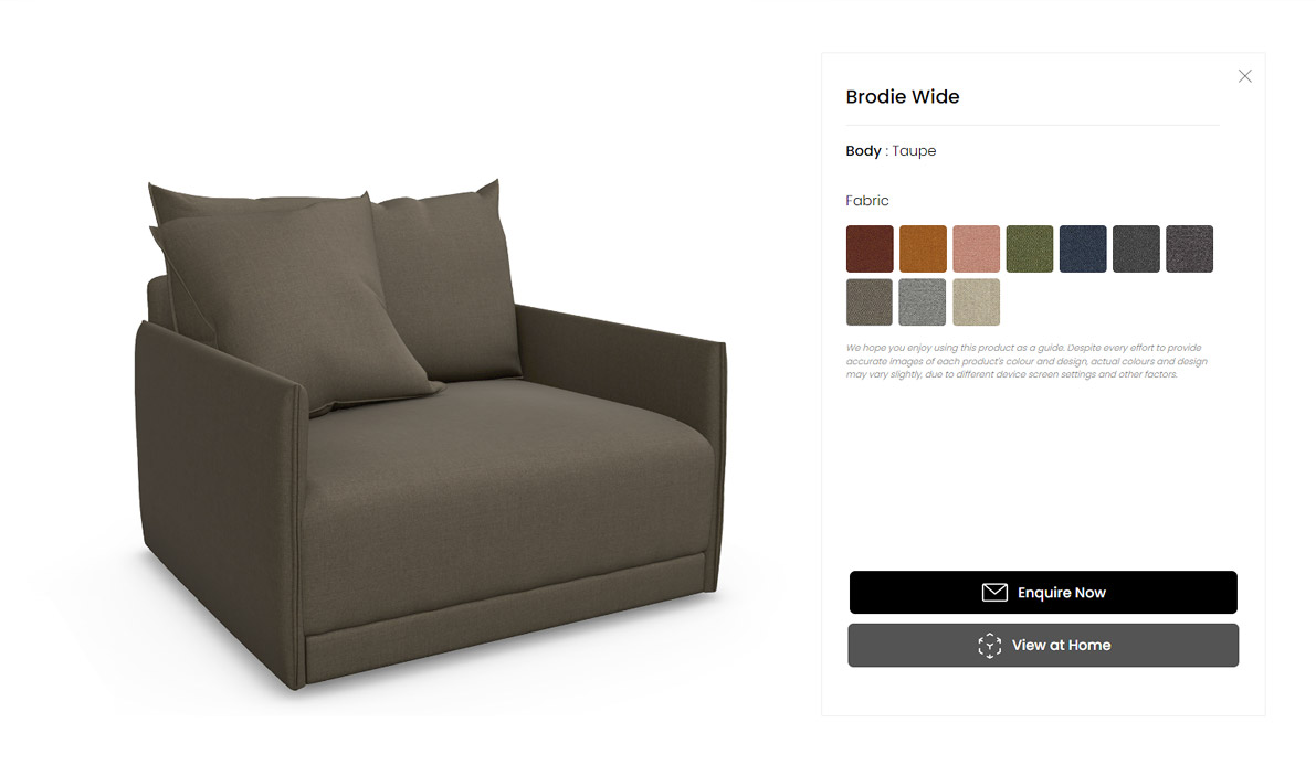 Brodie Armchair 3D Product Configurator